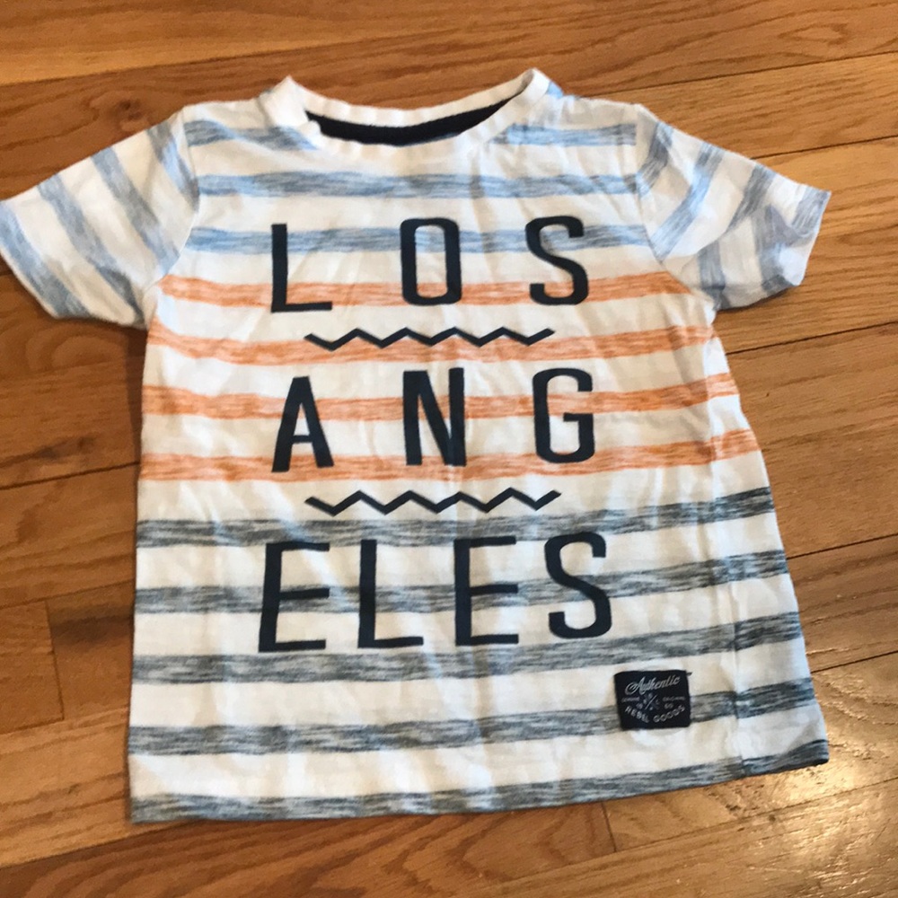 Kids Los Angeles Striped Tee - Blue, Orange & White